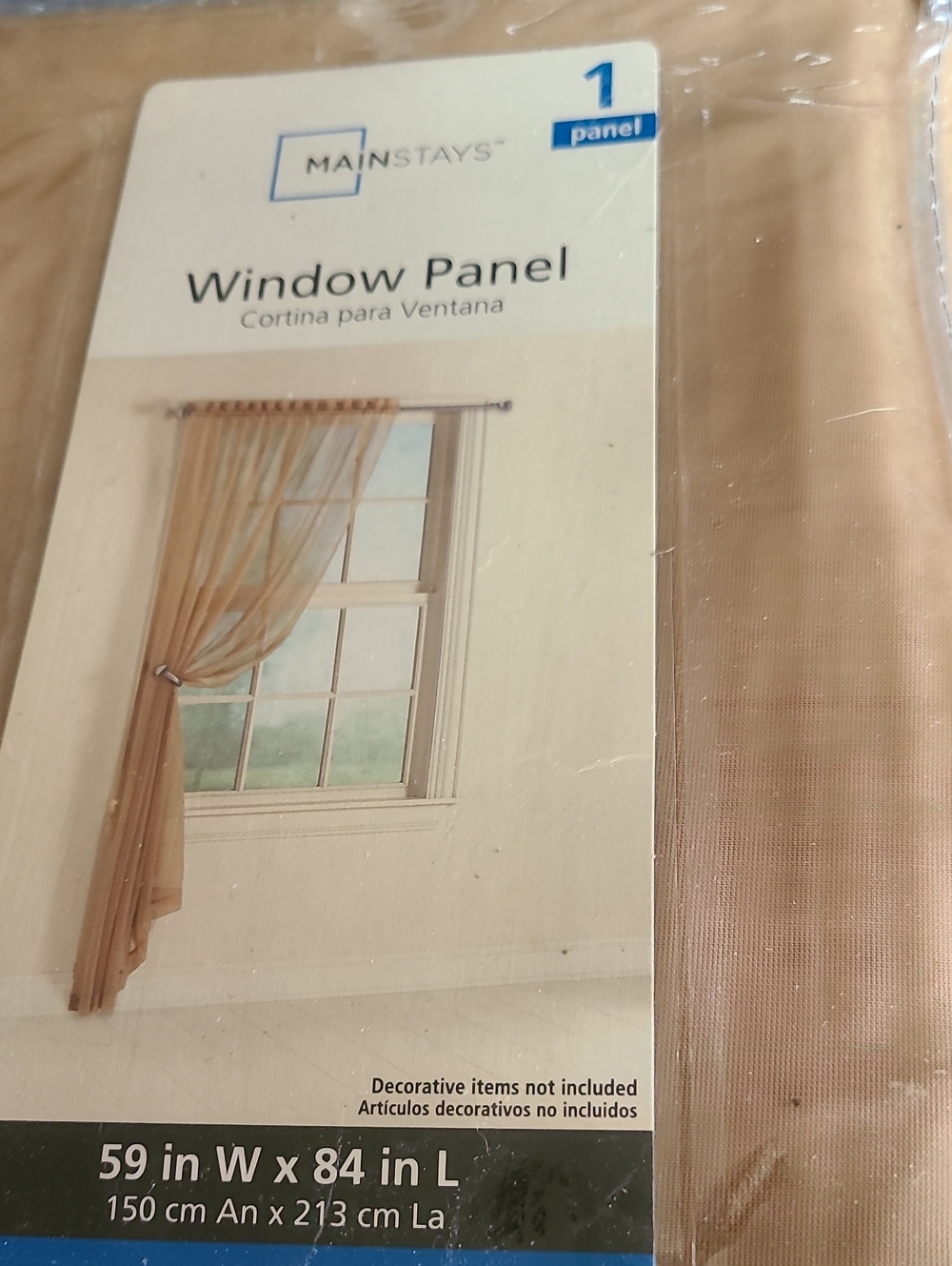 Mainstays Tan Window Panel Curtain - Light Brown